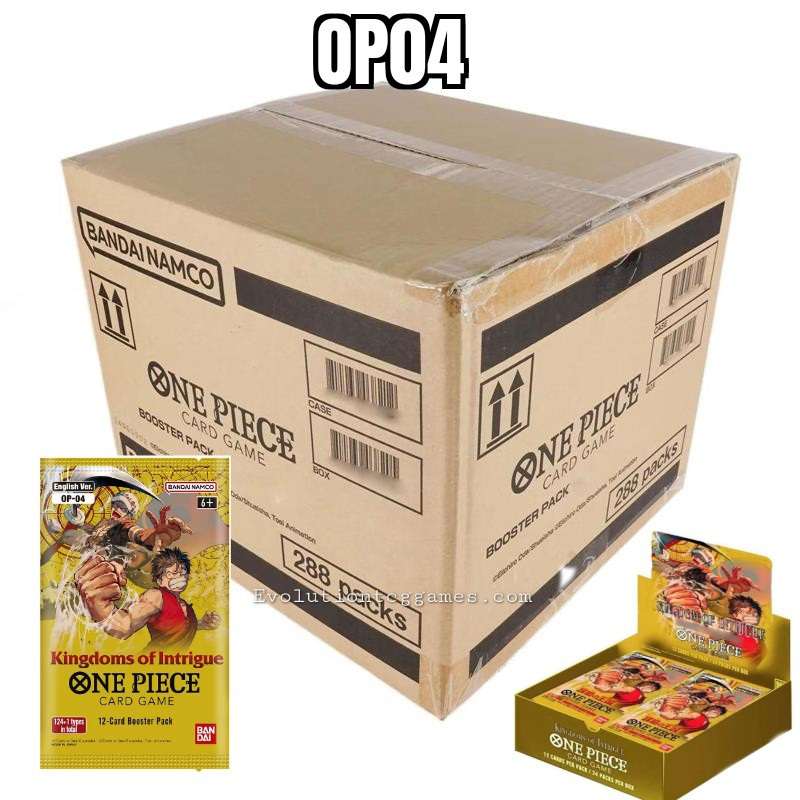 One Piece Kingdoms Of Intrigue OP04 Sealed Case English (12x Booster B Evolution TCG One Piece Kingdoms Of Intrigue OP04 Sealed Case English (12x Booster B Evolution TCG