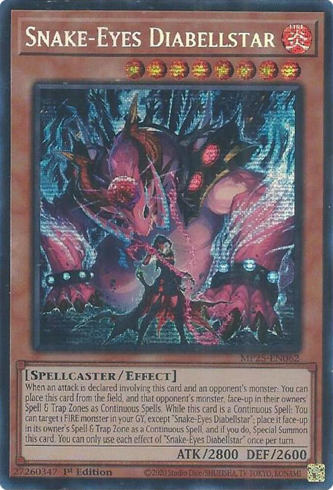 Snake-Eyes Diabellstar 1st Edition MP25 (Prismatic Secret Rare) EU English