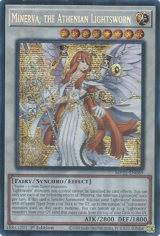 Minerva, the Athenian Lightsworn 1st Edition MP25 (Prismatic Secret Rare) EU English
