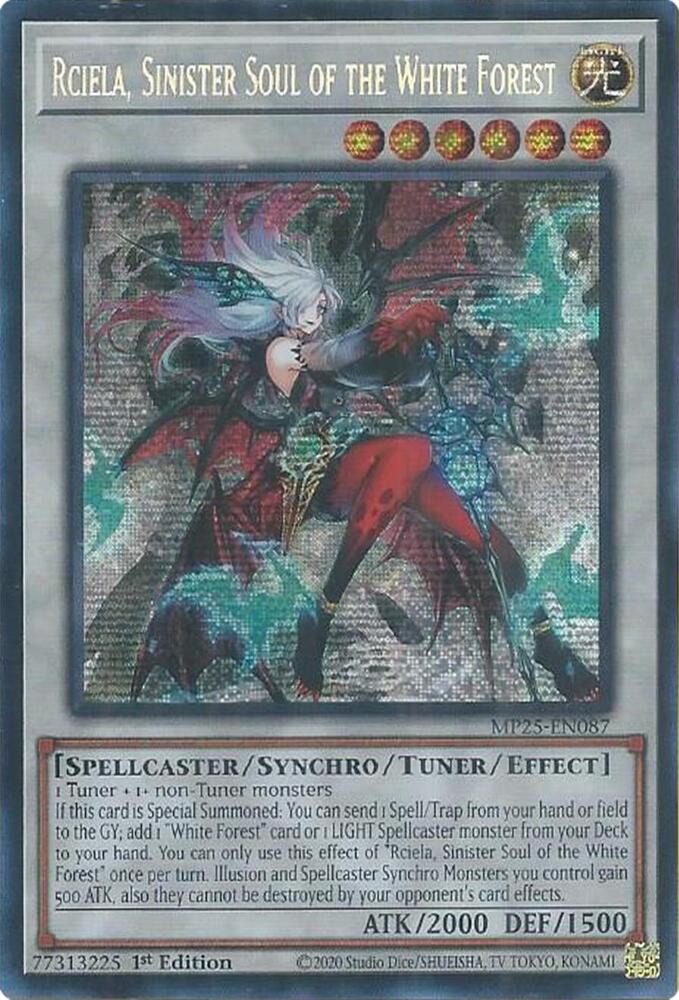 Rciela, Sinister Soul of the White Forest 1st Edition MP25 (Prismatic Secret Rare) EU English