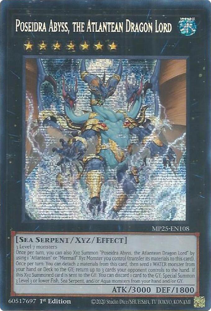 Poseidra Abyss, the Atlantean Dragon Lord 1st Edition MP25 (Prismatic Secret Rare) EU English