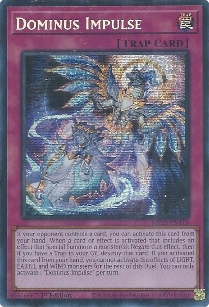yugioh prismatic card Dominus Impulse 1st Edition MP25 (Prismatic Secret Rare) EU English – Evolution TCG