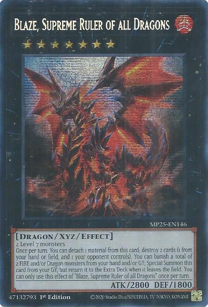 Blaze, Supreme Ruler of all Dragons 1st Edition MP25 (Prismatic Secret Rare) EU English