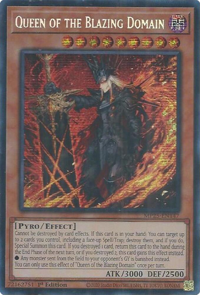 Queen of the Blazing Domain 1st Edition MP25 (Prismatic Secret Rare) EU English