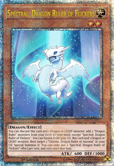 Spectral, Dragon Ruler of Flickers 1st Edition ALIN (Quarter Century Secret Rare) EU English