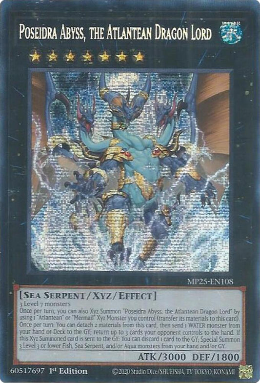 Poseidra Abyss, the Atlantean Dragon Lord 1st Edition MP25 (Prismatic Secret Rare) EU English