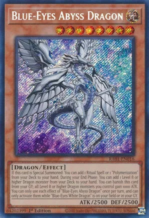 Blue-Eyes Abyss Dragon 1st Edition RA01 Secret Rare US Print