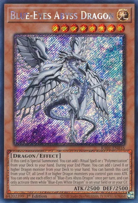 Blue-Eyes Abyss Dragon RA01 Platinum Secret Rare US Print