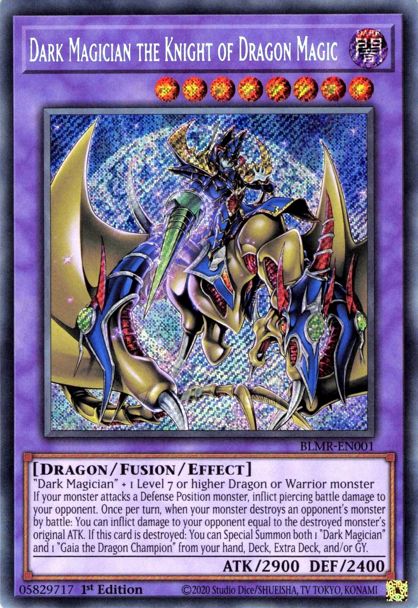 Dark Magician the Knight of Dragon Magic 1st Edition BLMR EU English