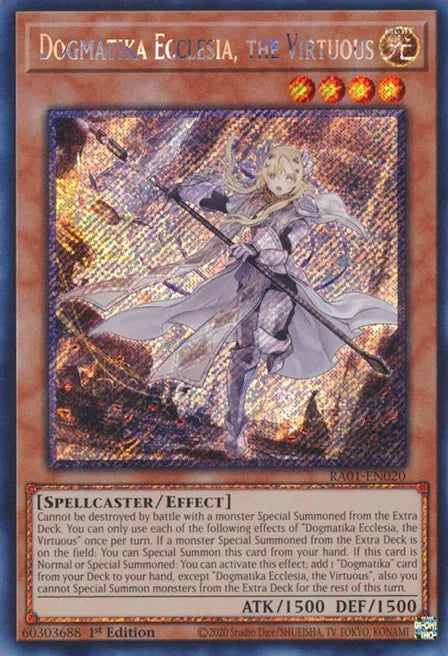 Dogmatika Ecclesia, the Virtuous Star RA01 Platinum Secret Rare US Print