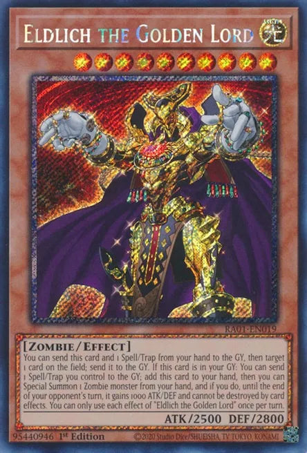 Eldlich the Golden Lord RA01 Platinum Secret Rare US Print