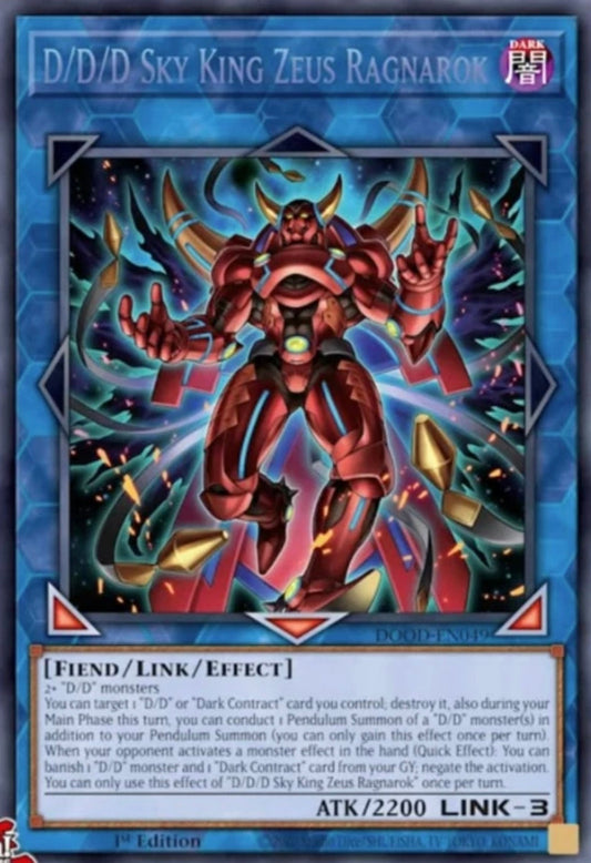 D/D/D Sky King Zeus Ragnarok 1st Edition DOOD (Starlight Rare) EU English