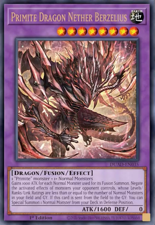 Primite Dragon Nether Berzelius 1st Edition DUAD (Starlight Rare) EU English
