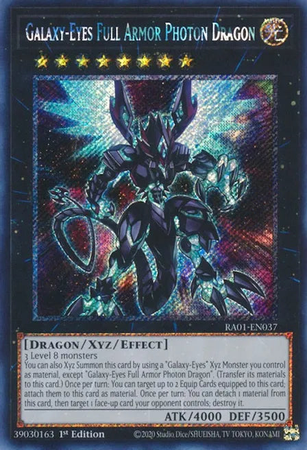 Galaxy-Eyes Full Armor Photon Dragon RA01 Platinum Secret Rare US Print