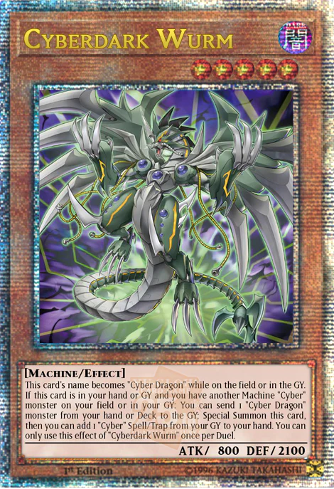 Cyberdark Wurm 1st Edition ALIN (Quarter Century Secret Rare) EU English