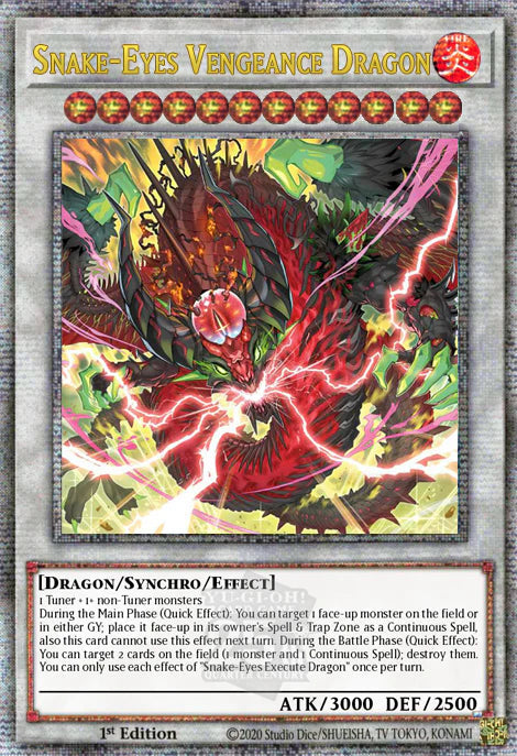 Snake-Eyes Vengeance Dragon 1st Edition ALIN (Quarter Century Secret Rare) EU English