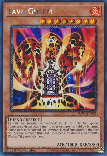 Lava Golem RA01 Platinum Secret Rare US Print