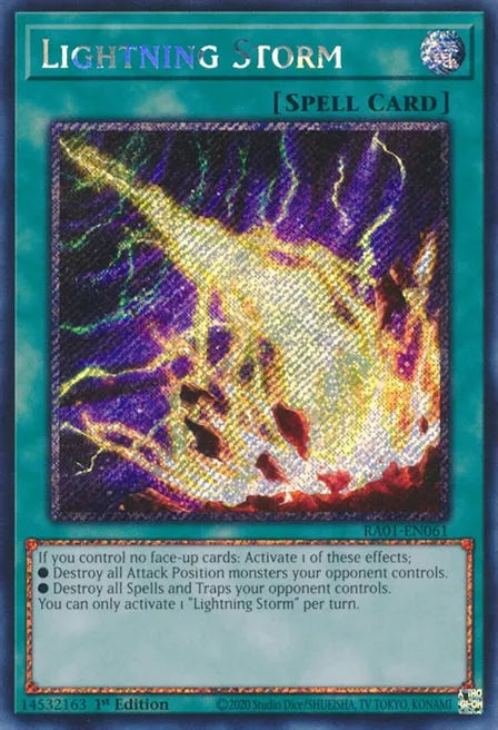 Lightning Storm RA01 Platinum Secret Rare US Print