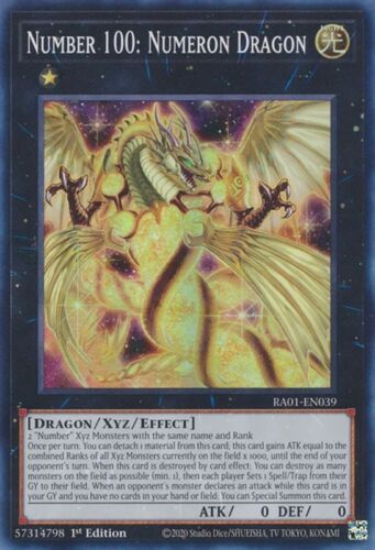 Number 100: Numeron Dragon 1st Edition RA01 Super Rare US Print