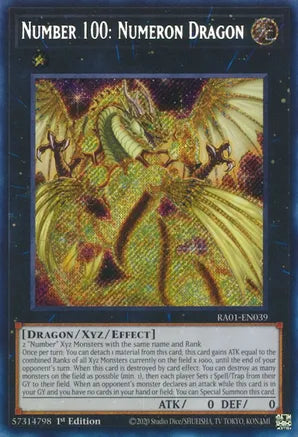 Number 100: Numeron Dragon RA01 Secret Rare US Print