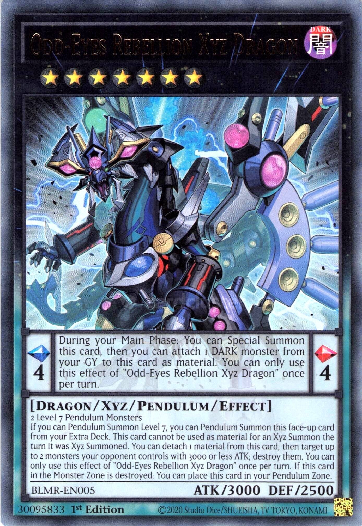 Odd-Eyes Rebellion Xyz Dragon 1st Edition BLMR EU English