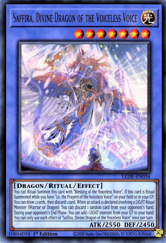 Saffira, Divine Dragon of the Voiceless Voice LEDE Ultra Rare EU English