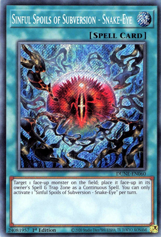 Sinful Spoils of Subversion - Snake-Eye DUNE Secret Rare EU English