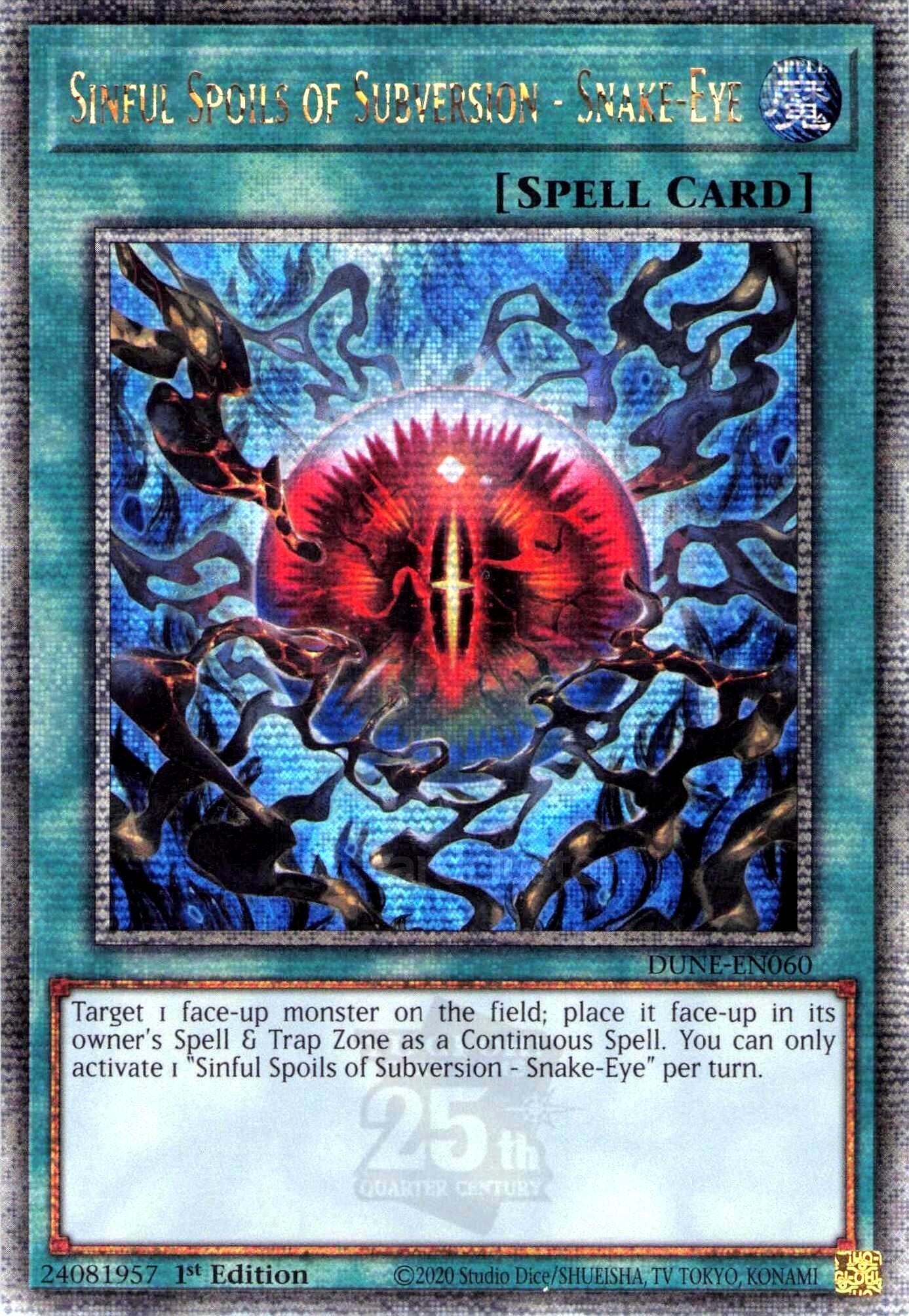 Sinful Spoils of Subversion - Snake-Eye DUNE Quarter Century Secret Rare EU English