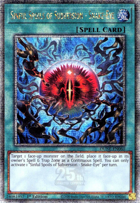 Sinful Spoils of Subversion - Snake-Eye DUNE Quarter Century Secret Rare EU English