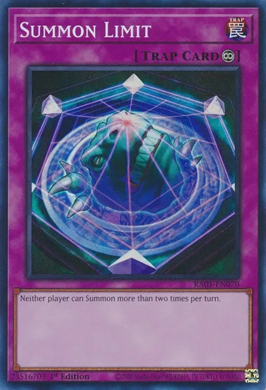 Summon Limit 1st Edition RA01 Super Rare US Print