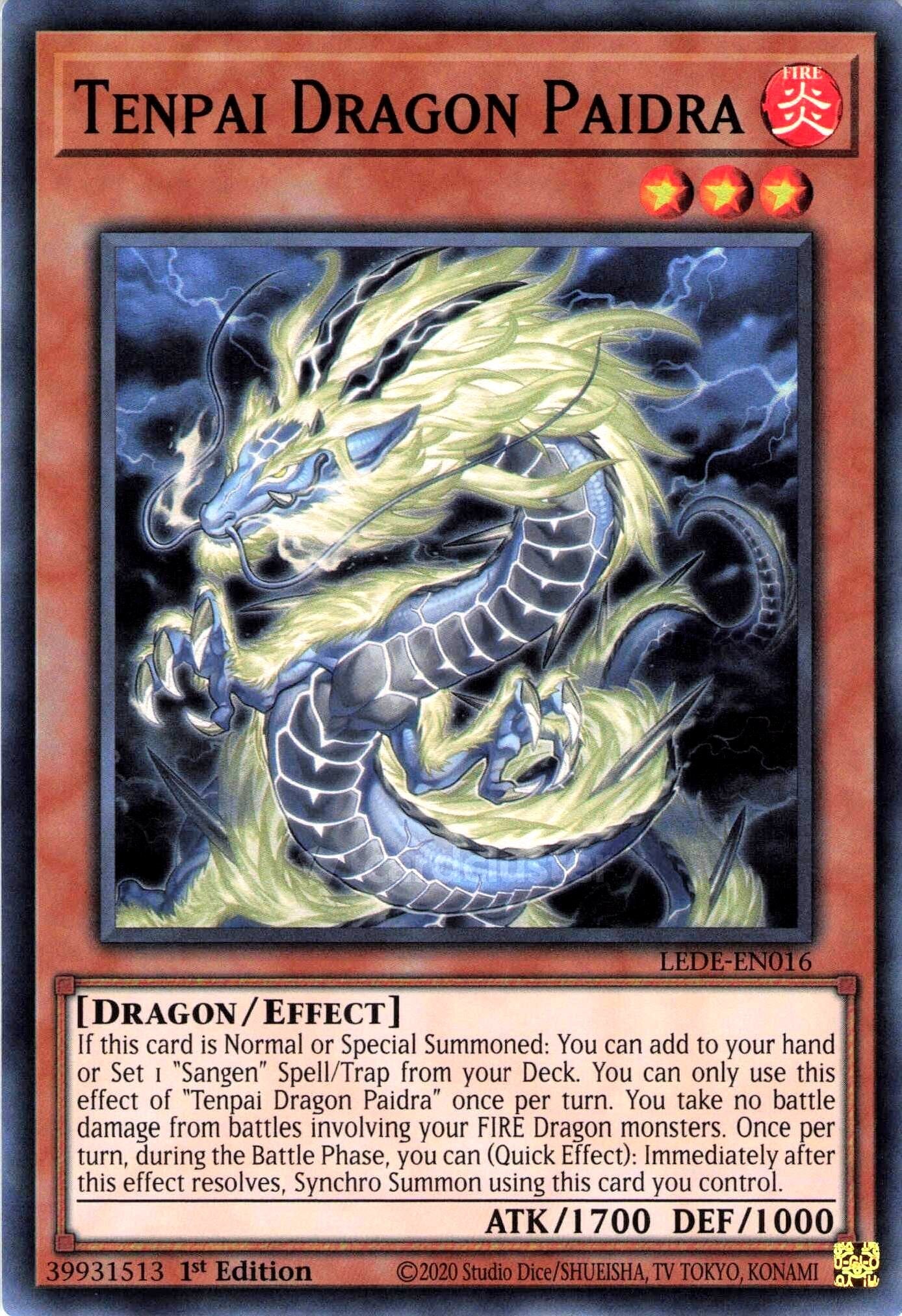 Tenpai Dragon Paidra LEDE Super Rare EU English