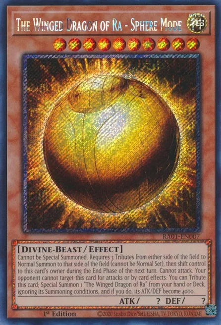 The Winged Dragon of Ra - Sphere Mode RA01 Platinum Secret Rare US Print