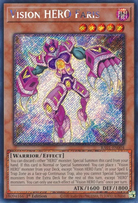 Vision HERO Faris RA01 Platinum Secret Rare US Print