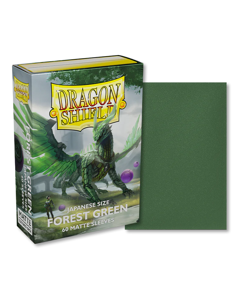 Dragon Shield Japanese size Matte Sleeves - Forest Green (60 Sleeves)