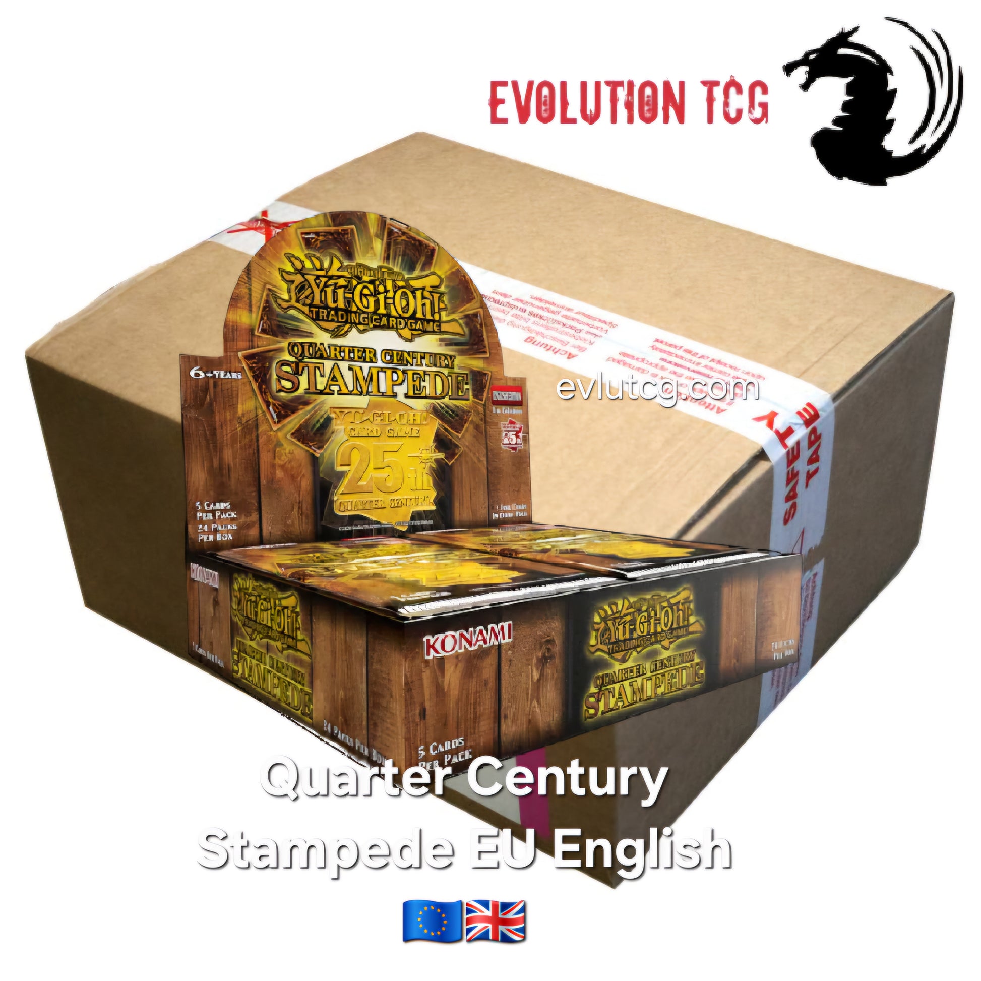 Yu-Gi-Oh! Quarter Century Stampede Sealed Case (12x booster boxes) EU Evolution TCG Yu-Gi-Oh! Quarter Century Stampede Sealed Case (12x booster boxes) EU Evolution TCG